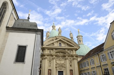 Fototapeta na wymiar Mausoleum and cathedral domes in Graz, Austria