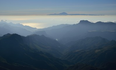 Mountains of Gran canaria and Tenerife island, Canary islands