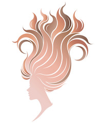 illustration vector of women silhouette icon on white background