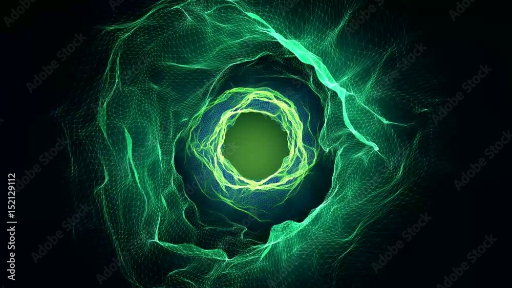 Wall mural animation of an abstract wormhole through time and space