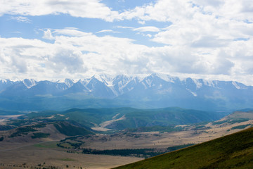 Fototapeta premium Autumn desert steppe landscape view