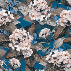 Hortensia seamless pattern.