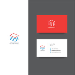 Finance documents company Logo and business card template