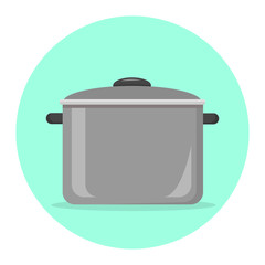 Kochtopf Icon Flat Design Vektor Grafik Illustration