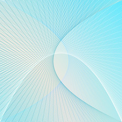 Vector illustration of abstract line pattern. Symmetrical geometrical background in light blue colors. - obrazy, fototapety, plakaty