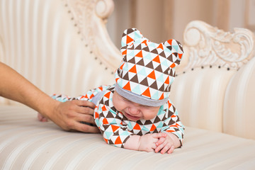 Portrait of crying baby boy