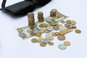 Dollar and Ukrainian penny