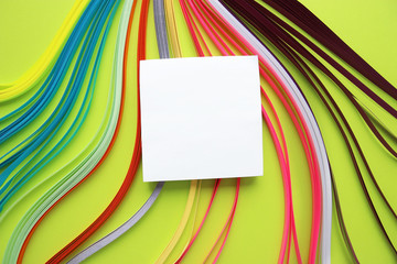 white reminder/blank sticky note on Yellow background