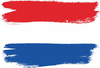 Netherlands Flag Vector Hand Painted with Rounded Brush