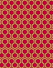 Red seamless Hexagon pattern style background and honeycomb pattern vector illustration 