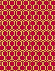 Red seamless Hexagon pattern style background and honeycomb pattern vector illustration 