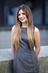Fototapeta premium Happy smiling young businesswoman