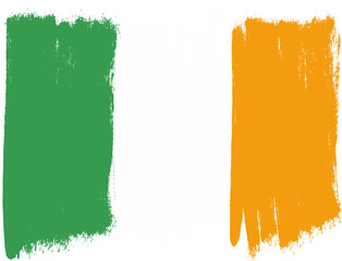 Ireland Flag Vector Hand Painted with Rounded Brush