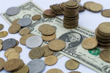 Dollar and Ukrainian penny