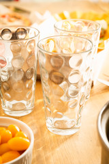 Friendly family dinner party preparation