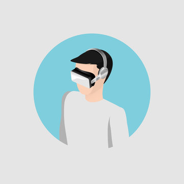 Isometric icon on the subject of glasses for virtual reality