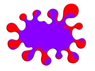 Multicolored ink spot on a white background