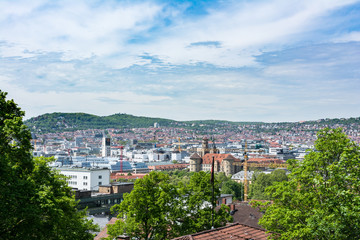 Fototapeta na wymiar Stuttgart Kessel View Eugensplatz Destination Location Visit Tourism Green Summer Beautiful Day