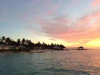 Island in amazing sunset light