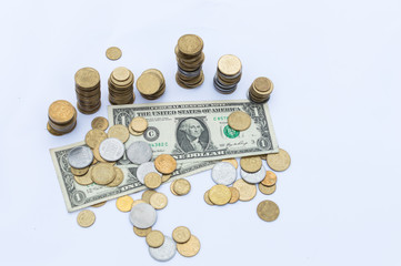 Fototapeta na wymiar Dollar and Ukrainian penny