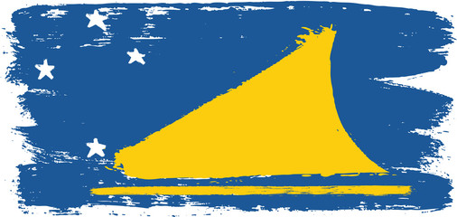 Tokelau Flag Vector Hand Painted with Rounded Brush