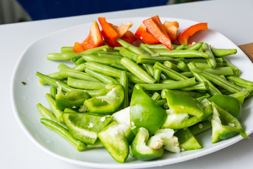 Asian Cooking Cuisine Vegetables Meats Closeup Eating Delicious Homemade