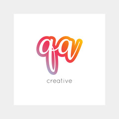 QA logo, vector. Useful as branding, app icon, alphabet combination, clip-art.