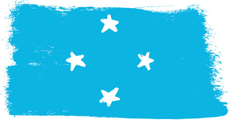Federated States of Micronesia Flag Vector Hand Painted with Rounded Brush