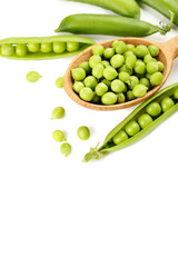 Green peas isolated on a white background