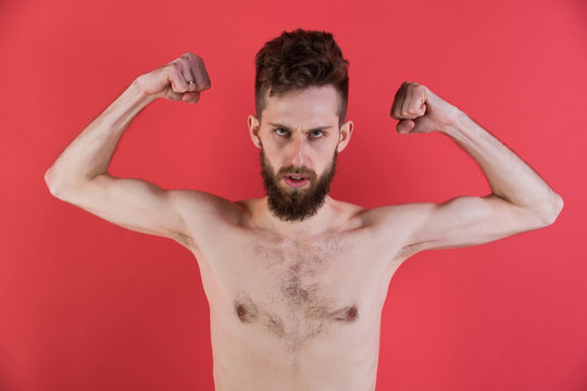 slim man or bearded hipster guy with anorexia