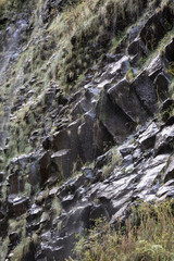 Fototapeta na wymiar Risco Waterfall of the Twenty-five Fountains Levada hiking trail, Madeira Portugal