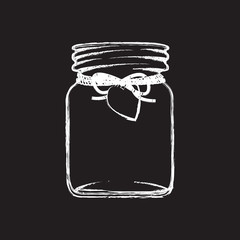 Black and white jam jar illustration