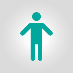 Human male sign icon. Male toilet. Flat style. A gender symbol is a pictogram used to represent either biological sex.
