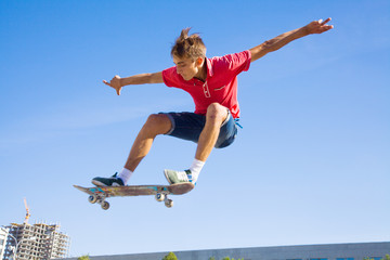 jump on skateboard