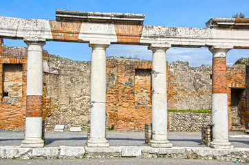 Ruins of Edificio di Eumachia in Pompeii, Italy