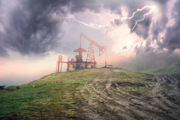 Oil pumps in the mountains