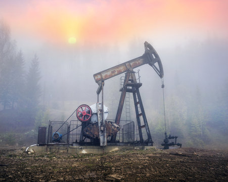Oil pumps in the mountains