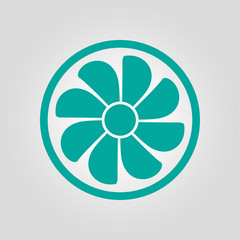 Exhaust fan icon. Ventilator symbol. Flat design style.