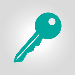 Key icon. Lock symbol. Security sign. Flat design style.