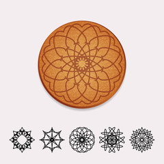 Vector Ornamental Cork Beer Coaster