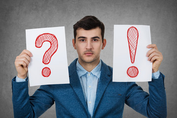 depressed thinking young businessman