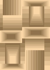 Cubist background composed from rectangles with optical 3d effect, low contrasting beige and light brown design