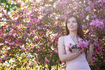 Young woman in the spring