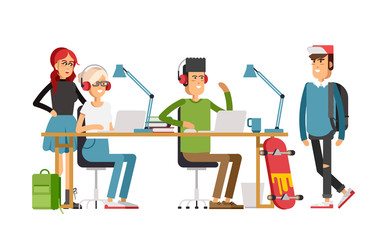 creative people working in co  office