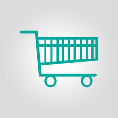 Flat icon of shopping chart. Add a product to the cart.