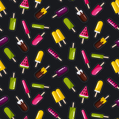 Seamless vector pattern with popsicles