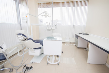 dental clinic interior with modern dentistry equipment