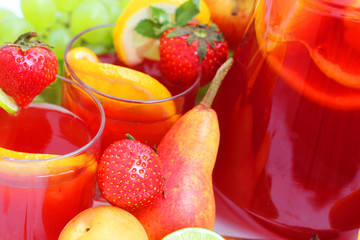 Sangria and fruits