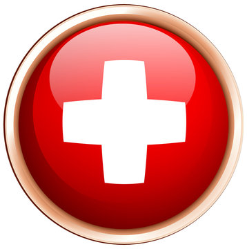 Flag of Switzerland on round frame