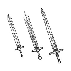 Swords vector hand drawing